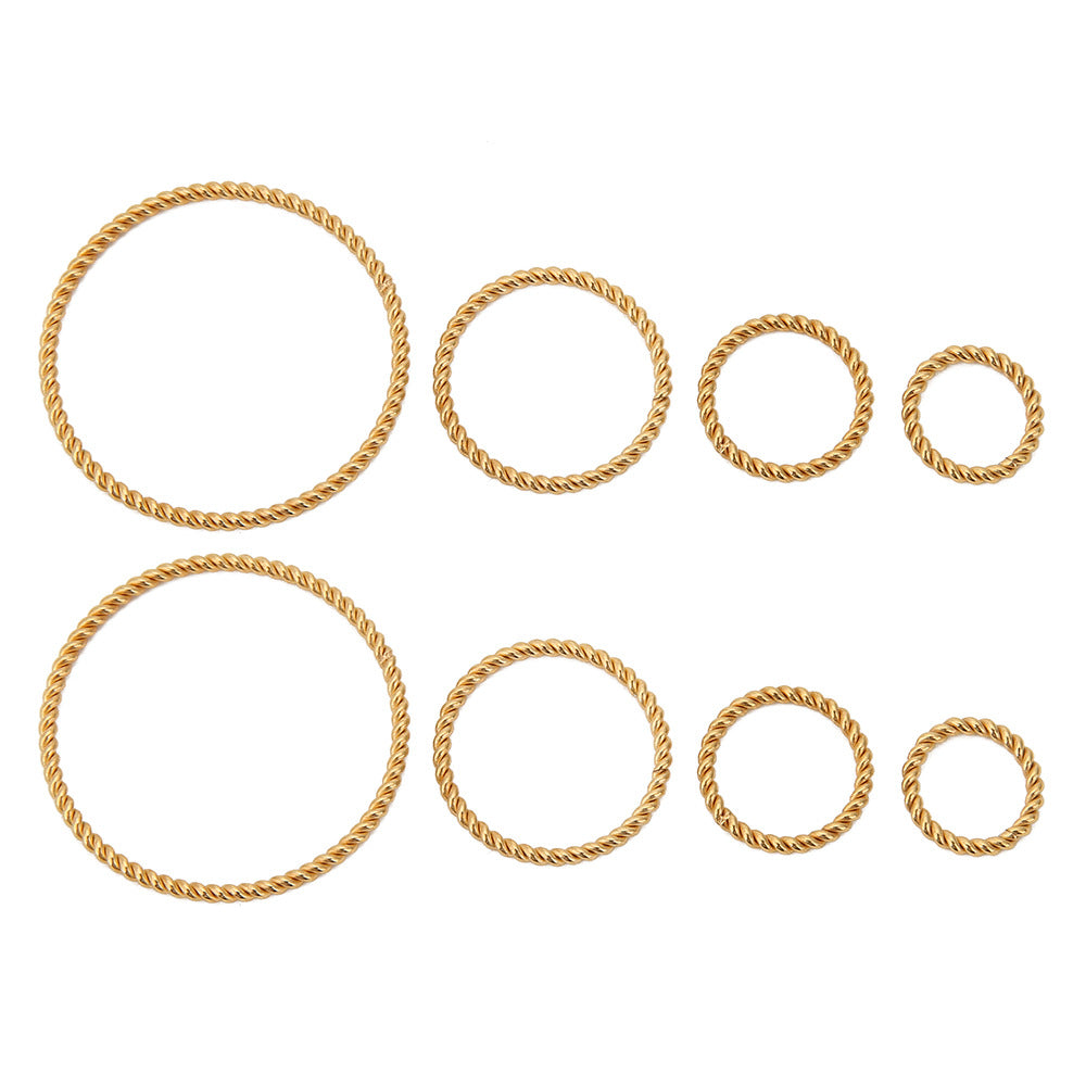 Wholesale 20PCS/PACK Fried Dough Twists Coil 18k Stainless Steel Gold Plated DIY Accessories