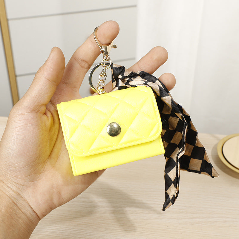 Wholesale Pu Lipstick Bag Silk Scarf Coin Purse Keychain