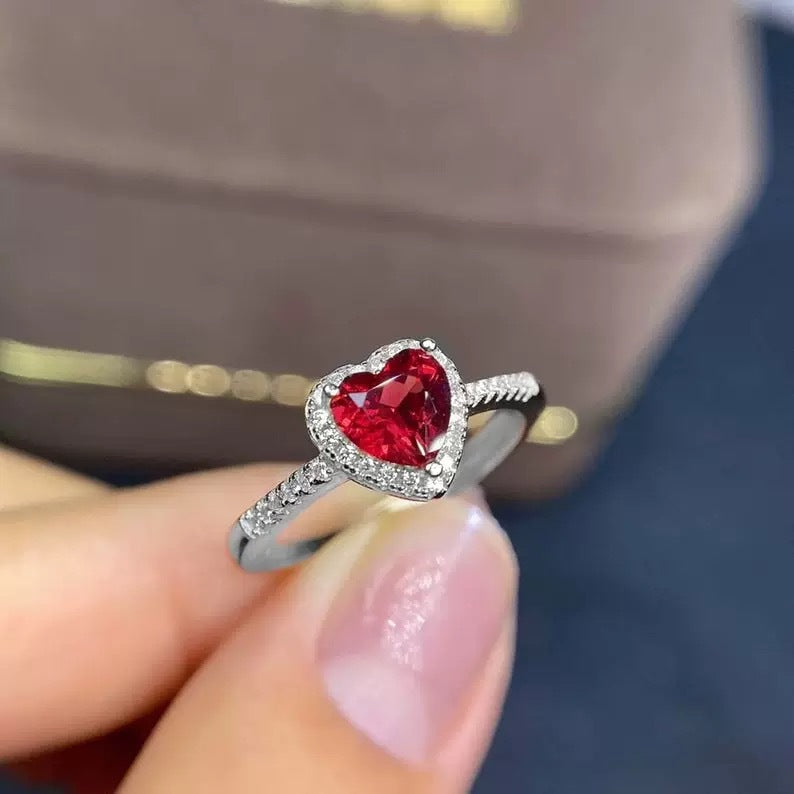 Wholesale Pink heart full diamond ring