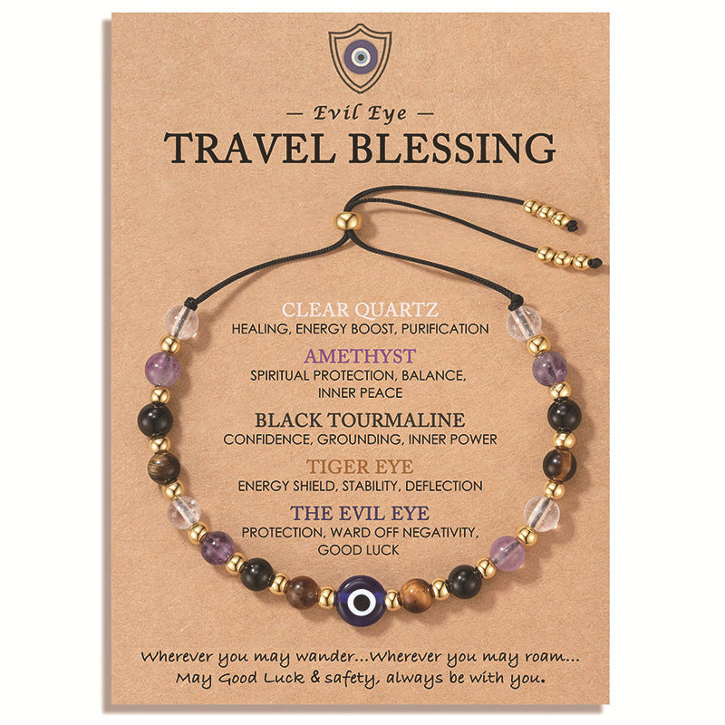 Wholesale  Devil' s Eye Bracelet Gold Tail Bead Pull Drawstring Crystal Bracelet