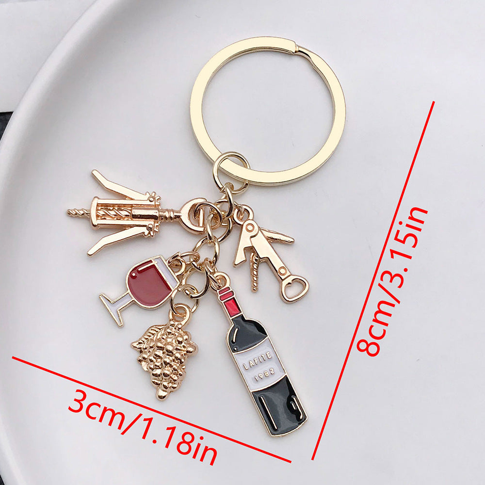 Wholesale  personalized oil grape wine keychain