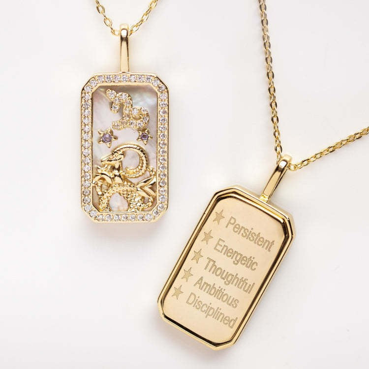 Wholesale Stylish 12 Zodiac Signs Coin Pendant Necklace Stainless Steel Gold Plated Fashion Accessory