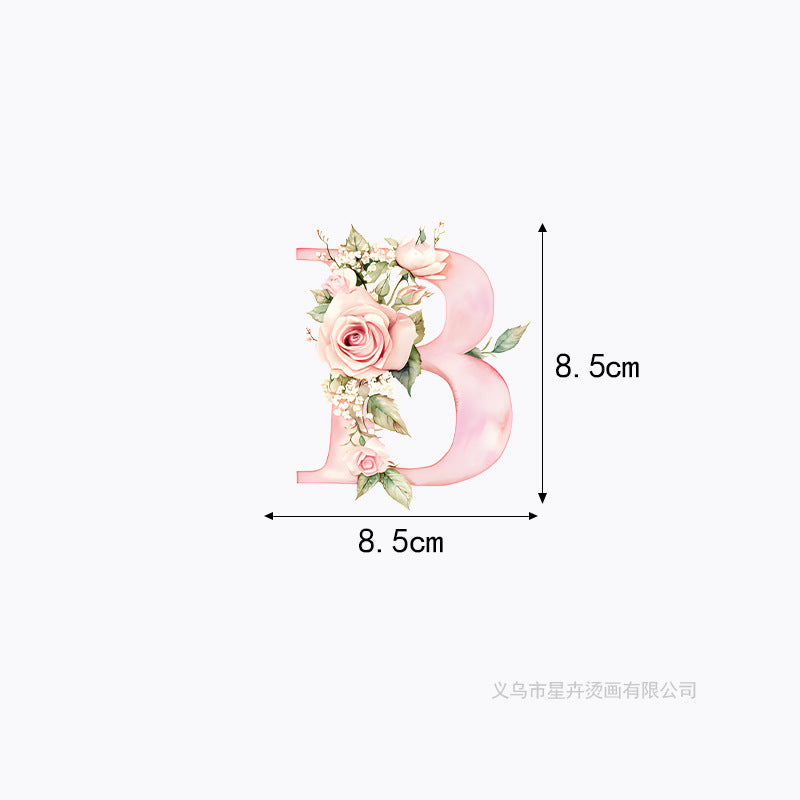 Wholesale 10pcs 26 letter flower branches and leaves UV DTF Ready to Press Transfers Wraps