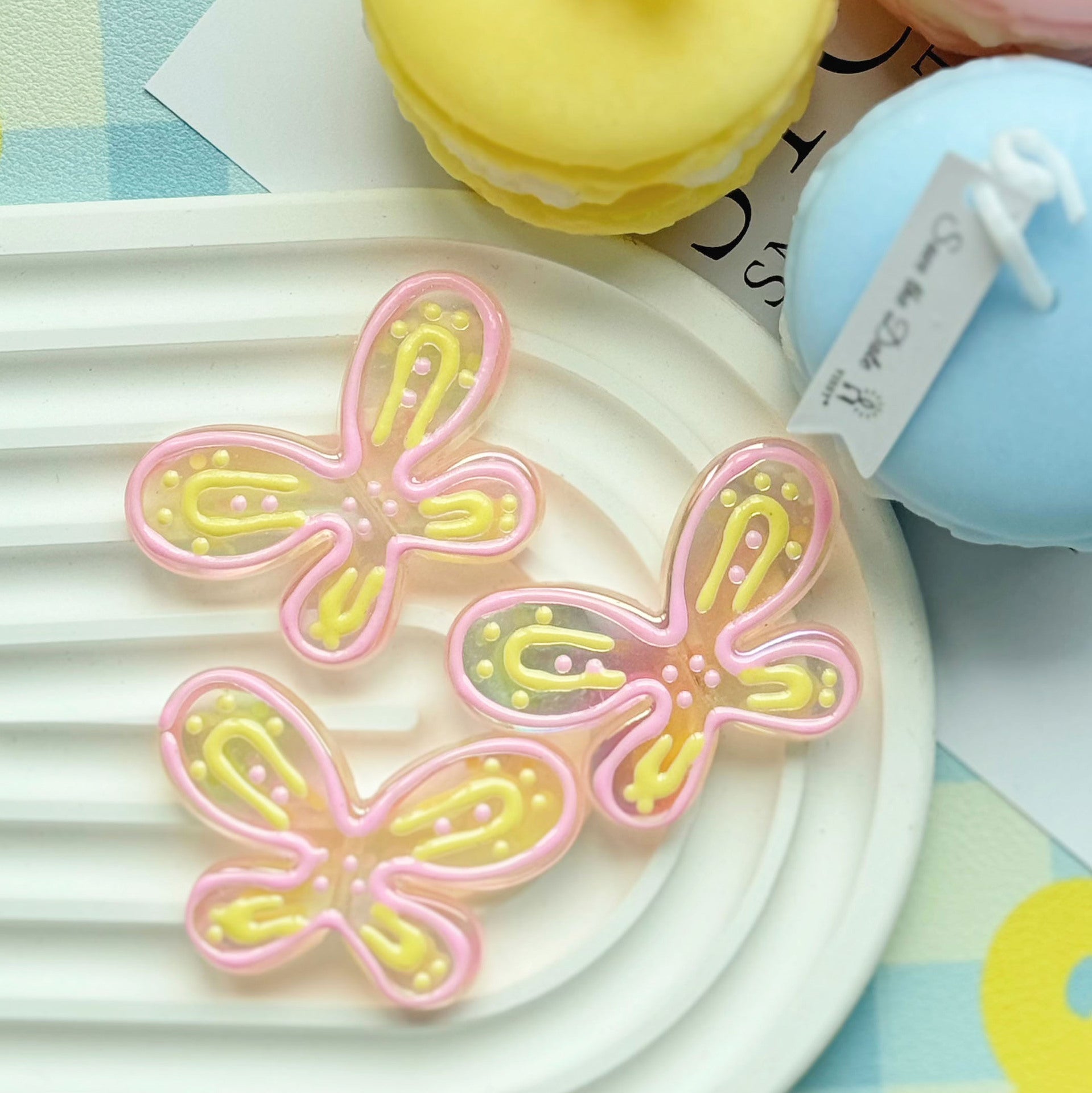 Wholesale 10pcs Plated large butterfly Acrylic Beads