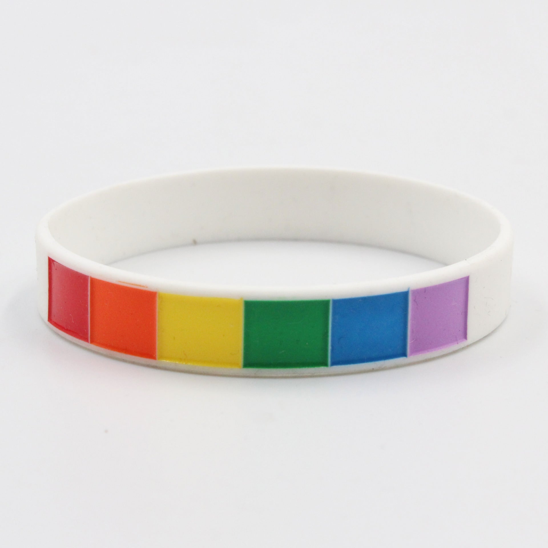 Wholesale Plaid Rainbow Couple Silicone Bracelet
