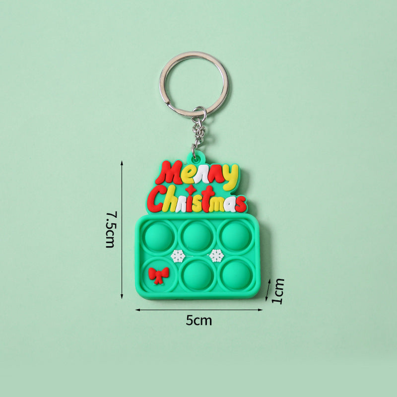 Wholesale New Bubble Music Christmas Unzip Silicone Keychain