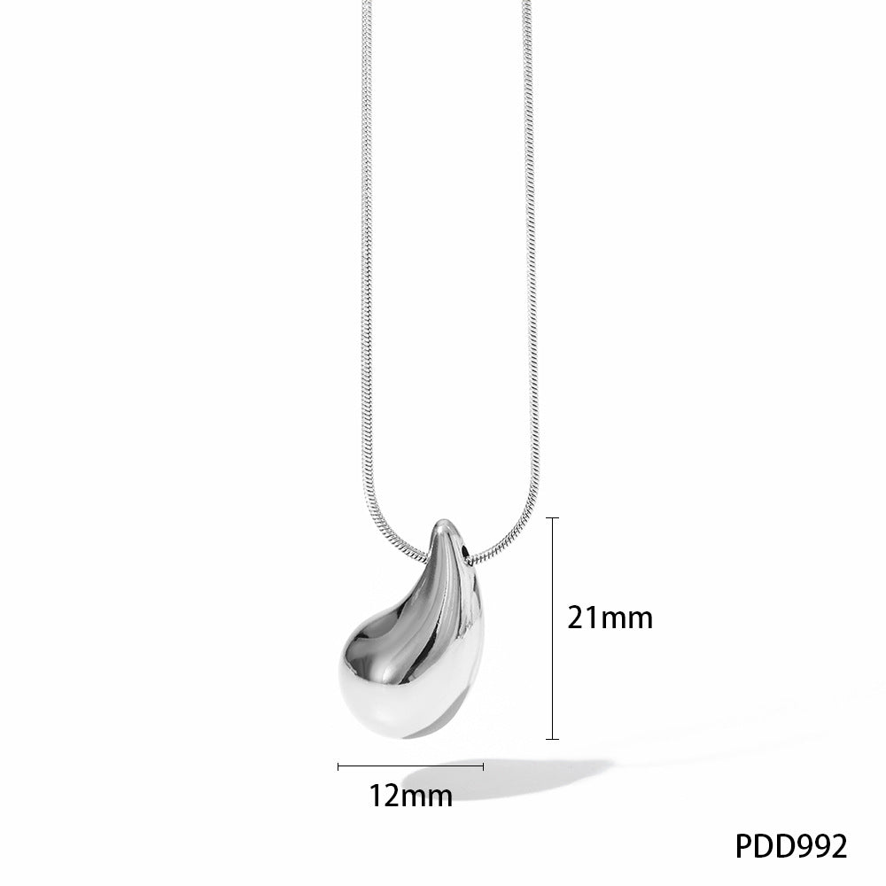 Wholesale Water Drop Titanium Steel Necklaces