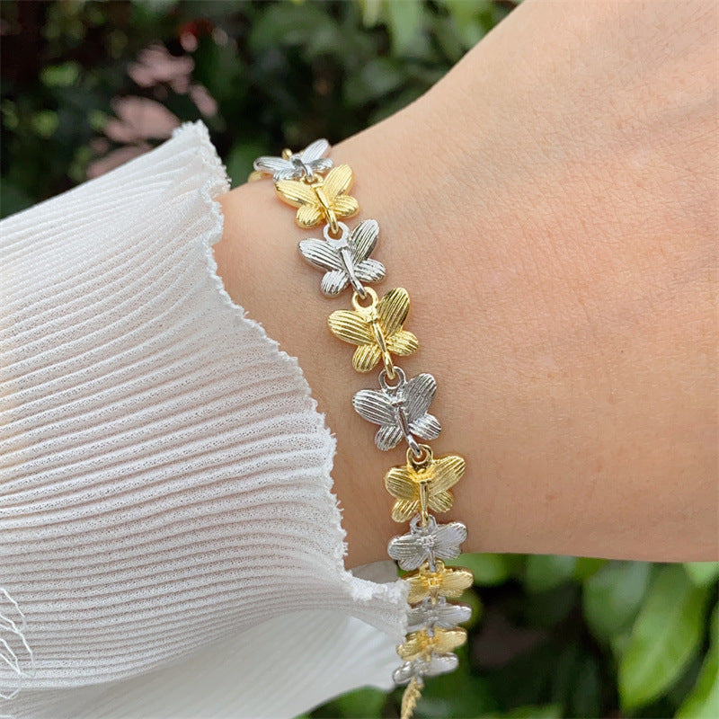 Wholesale  Copper-Plated 18K Gold Colorful Zirconium Oil Drop Bracelet