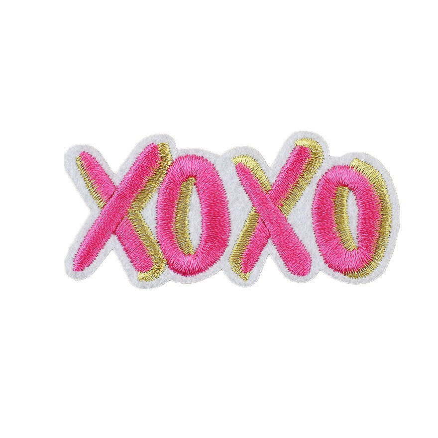 Wholesale Valentine's Day Pink Cheetah Rainbow Smile Embroidery DIY Patches