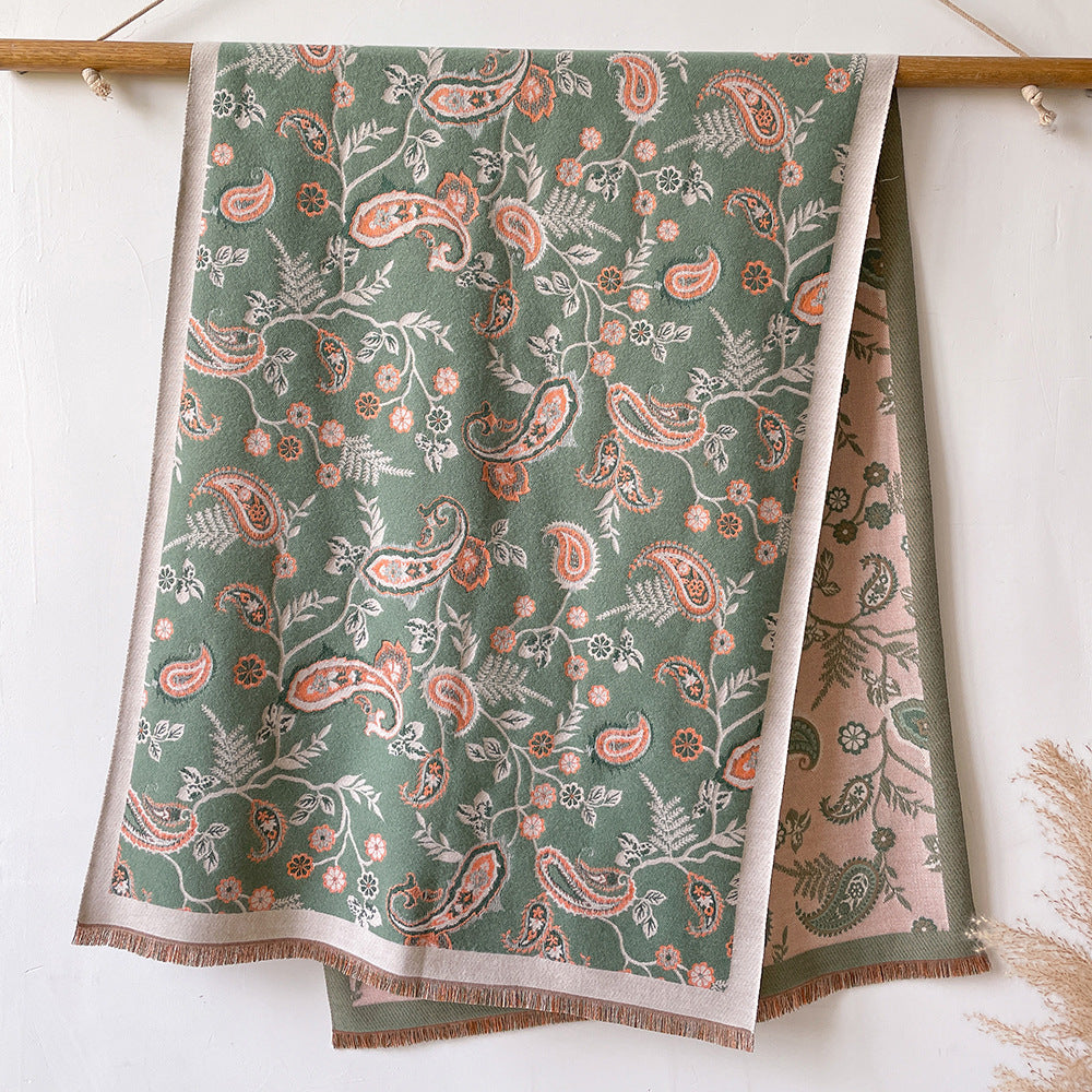 Wholesale Autumn and Winter Warm Scarf Cashew Thickened Long Scarf