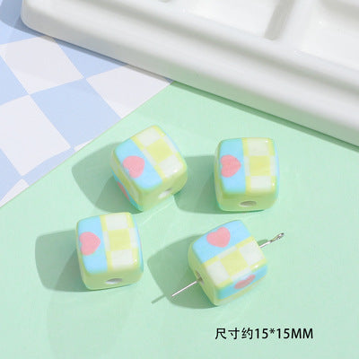 Wholesale 10pcs/pack Cute Square Bowknot String Beads