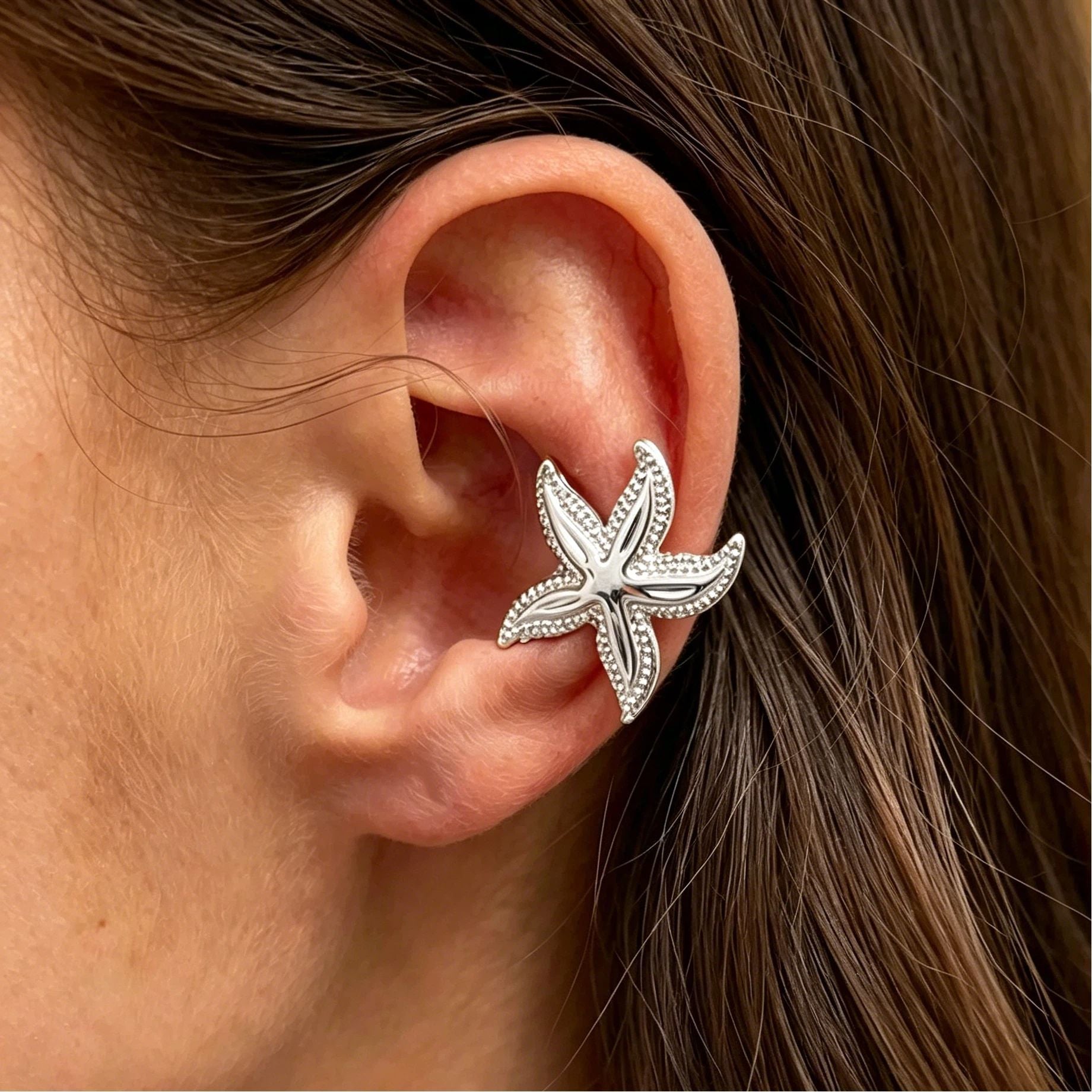 Wholesale Starfish Sun Moon Flower Ear Cuff No Piercing Women Vacation Style Fashion Accessory