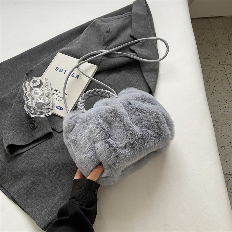 Wholesale Plush Bag Shoulder Crossbody Bag Handheld Plush Tote Bag