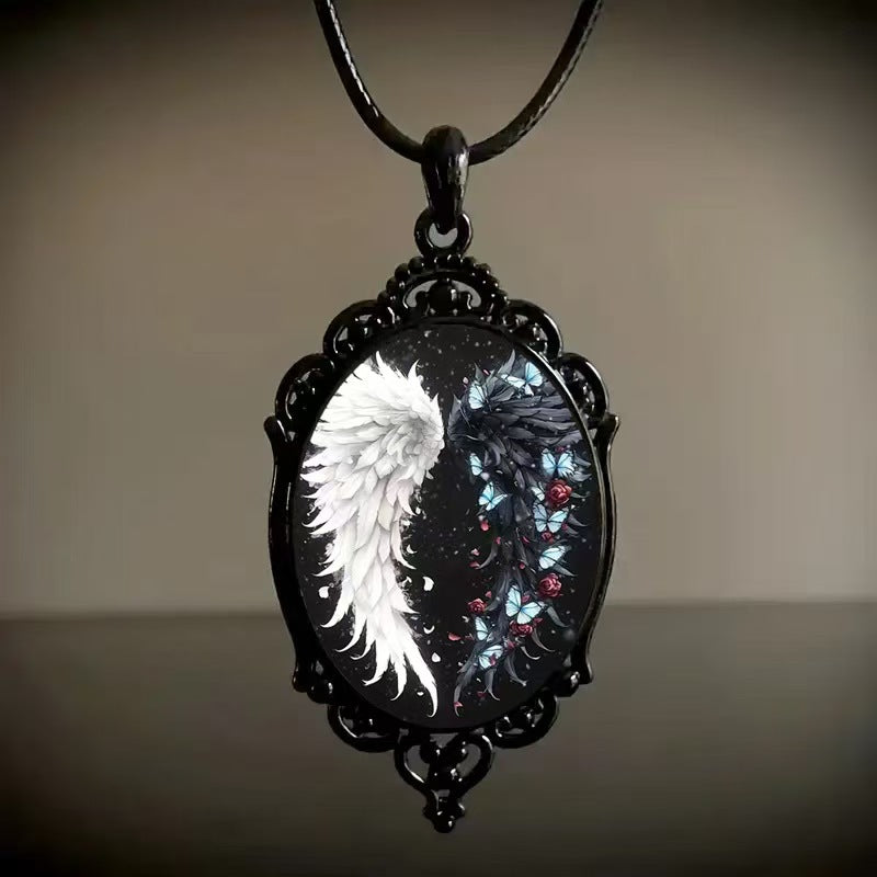 Wholesale Time Gem 18x25mm Vintage Dark Glass Necklace