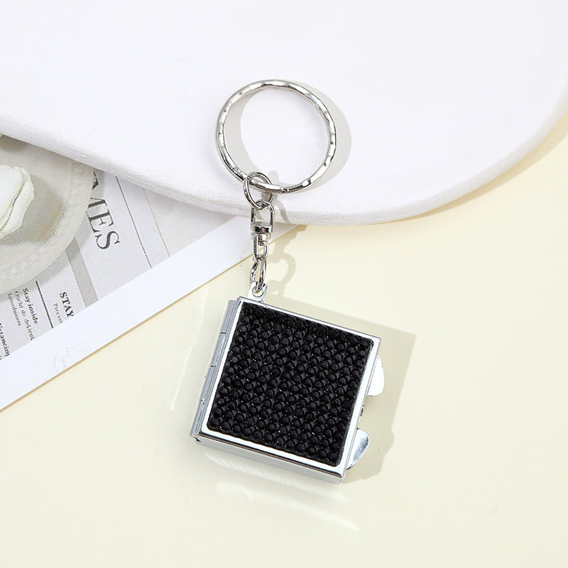 Wholesale Rhinestone Mini Makeup Mirror Keychain