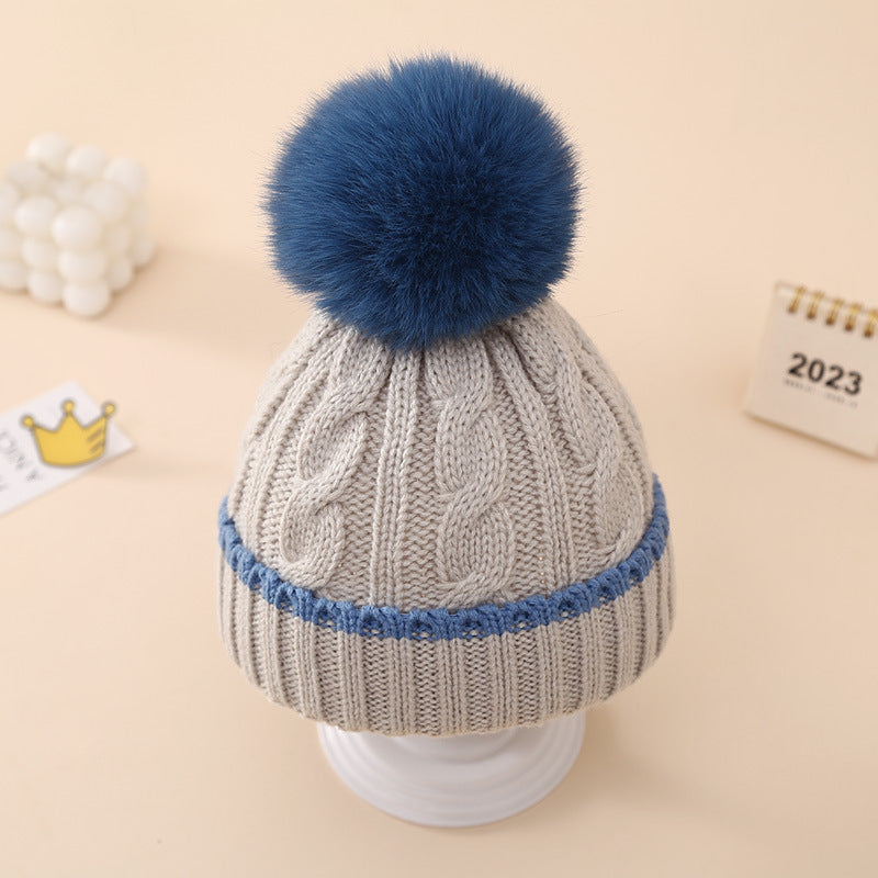 Wholesale Winter 0-12 Months Baby Hat Knitted Hat Outdoor Cold-proof Woolen Hat