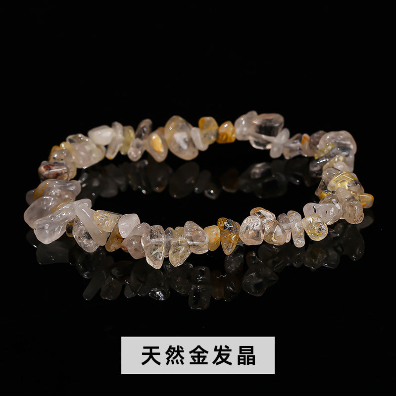 Wholesale natural crystal agate colorful gravel elastic bracelet