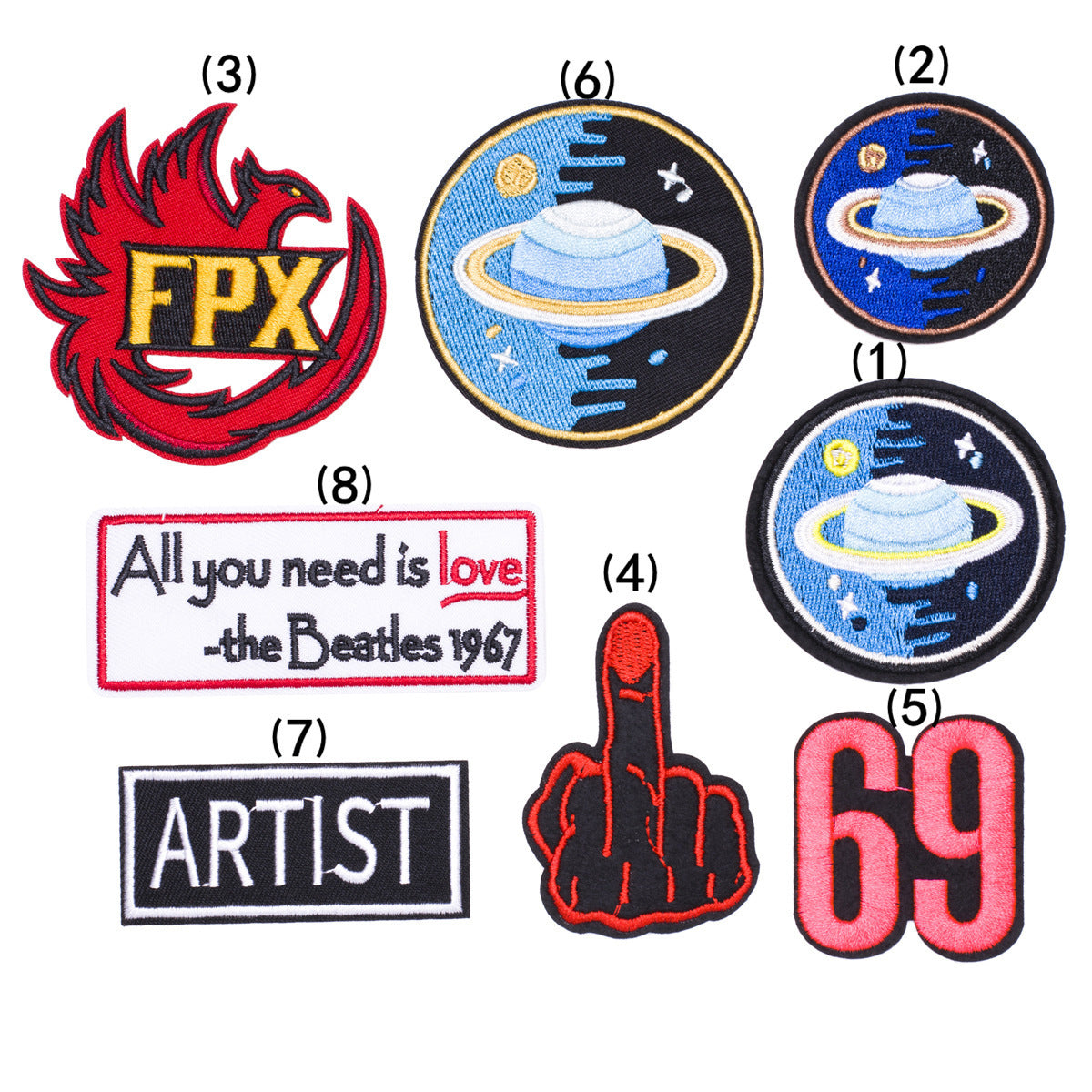 Wholesale 8 Pcs Space Planet Embroidered Cloth Patches Fashion Clothing Decorative Applique Badges Chic DIY Craft Supply Gift Boutique Resale