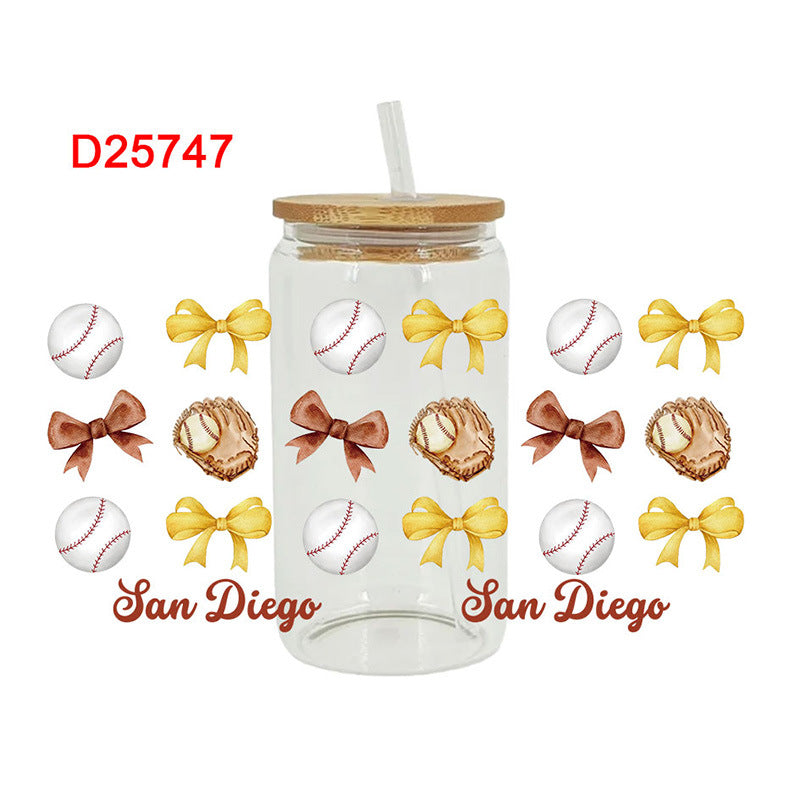 Wholesale Cartoon Cute Soccer Baseball Series 16oz Cup UV DTF Wraps