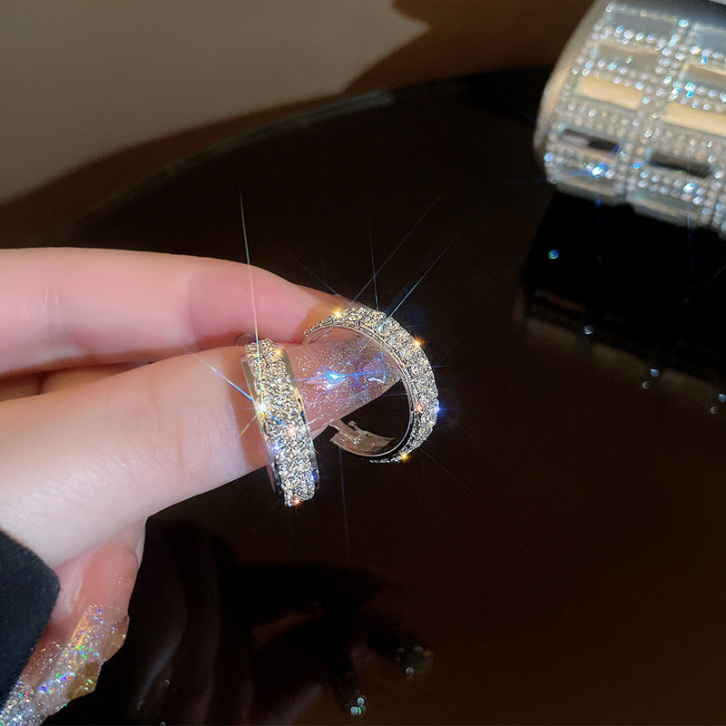 Wholesale Micro Inlaid Diamond Exquisite Fashion Luxury Versatile Personalized Earrings