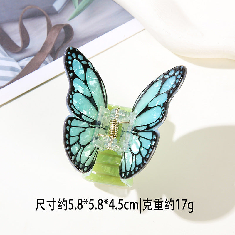 Wholesale Butterfly Print PVC Hair Claw Clip Chic Everyday Hair Accessory Boutique Resale Gift