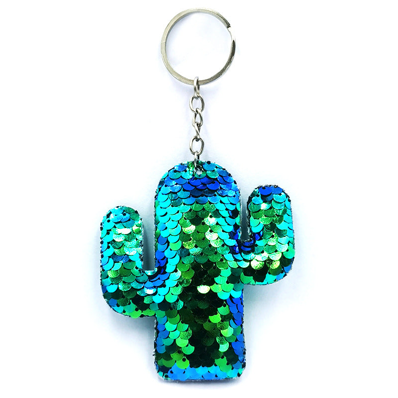 Wholesale Reflective Bright Surface Animal Plant PET Glitter Fashion Bag DIY Keychains