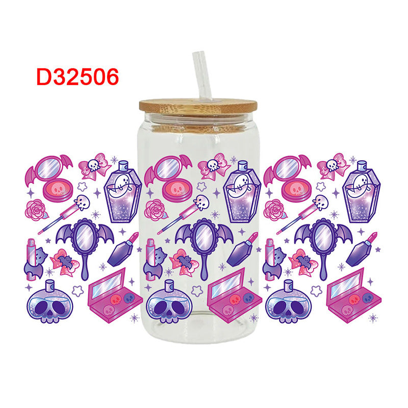 Wholesale Uv Transfer Sticker Glass Cup Crystal Label Crystal Sticker 16OZ UV DTF WRAPS