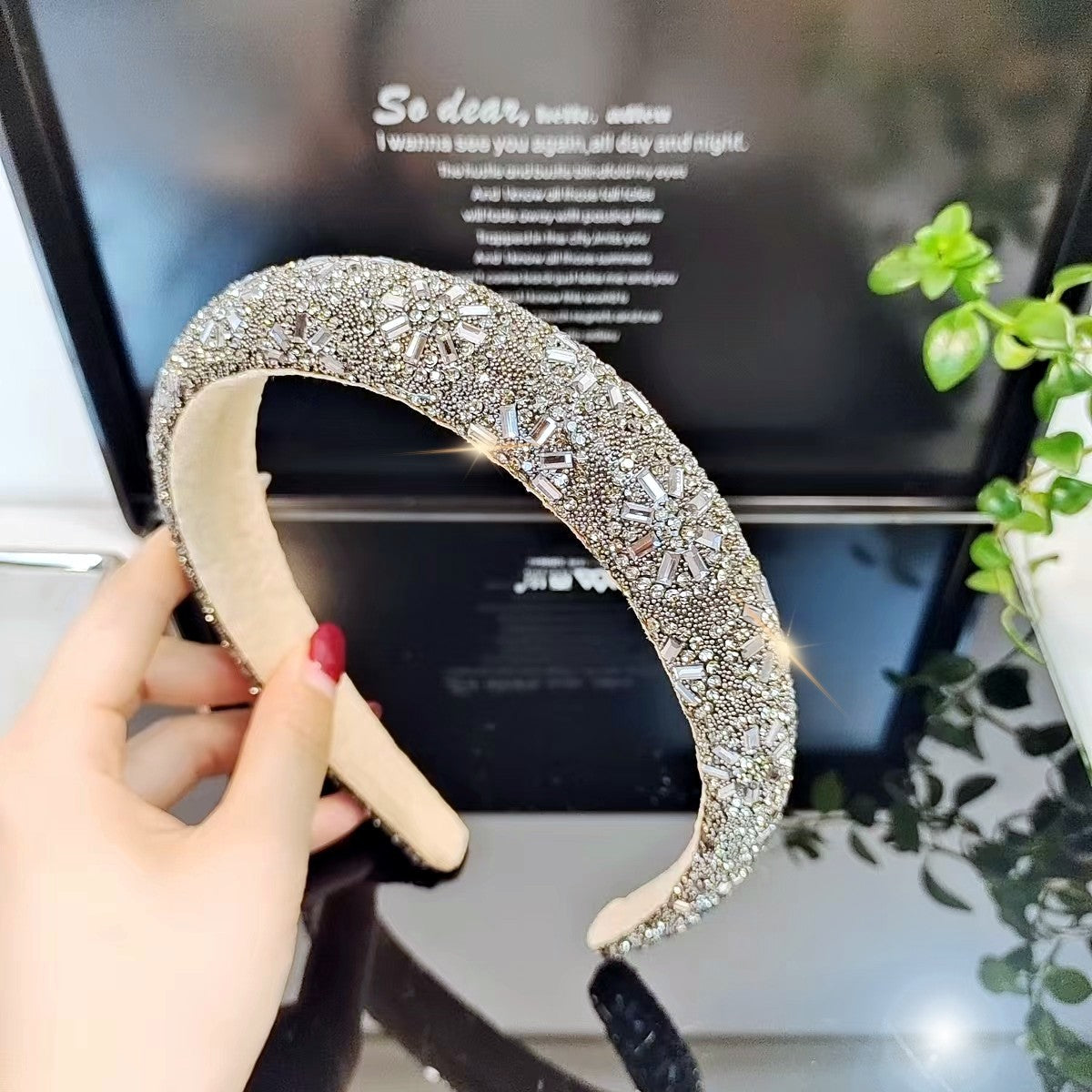 Wholesale Heavy Industries Shining Crystal High Headtop Light Luxury Fashion Versatile High End Headband