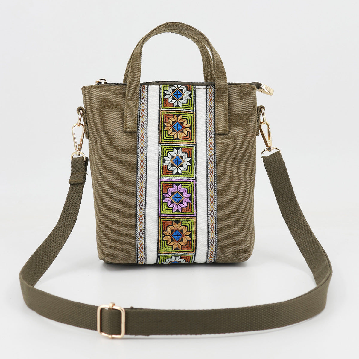 Wholesale Canvas Ethnic Style Embroidered Crossbody Bag
