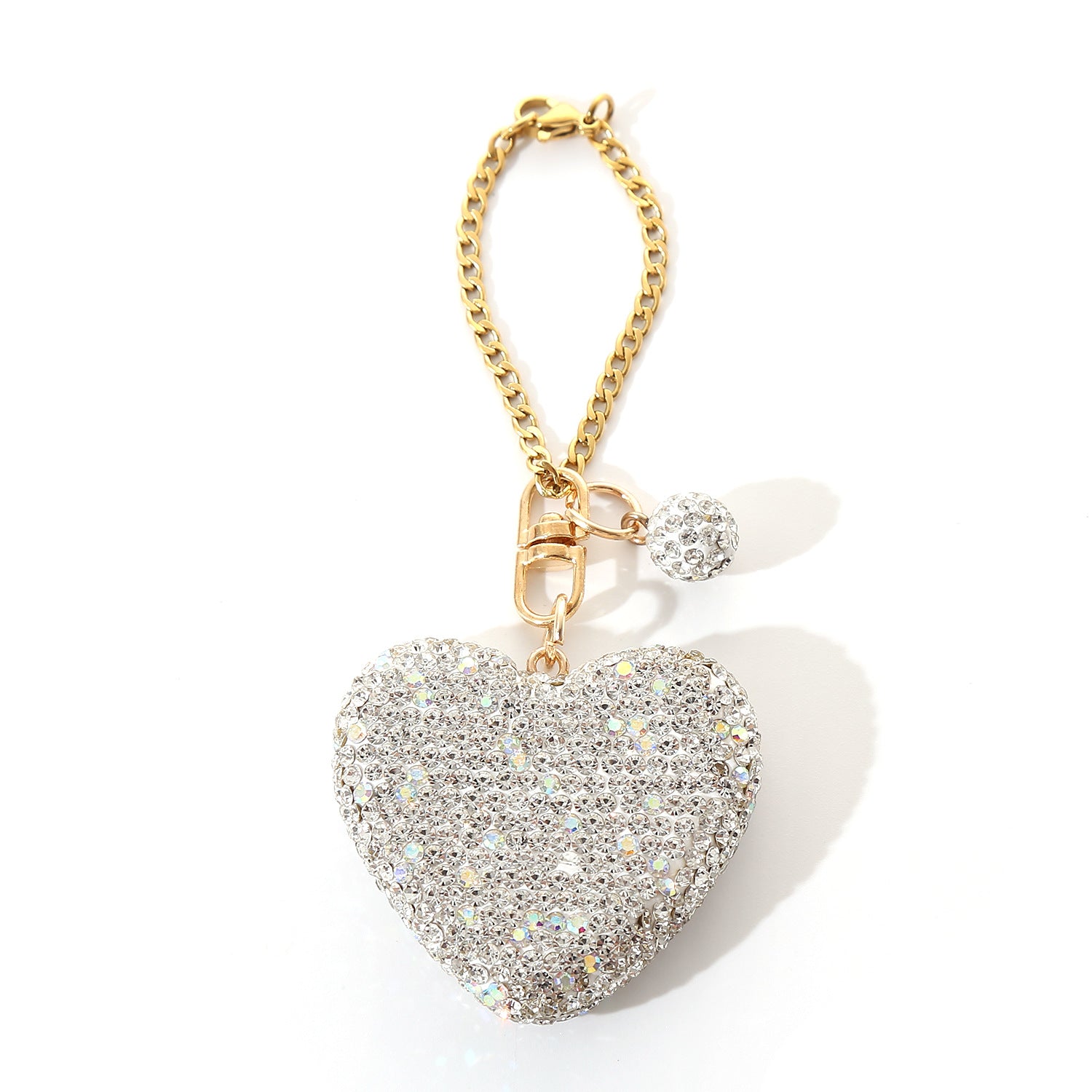 Wholesale Creative Love Fashion Water Diamond Peach Heart Car Keychains
