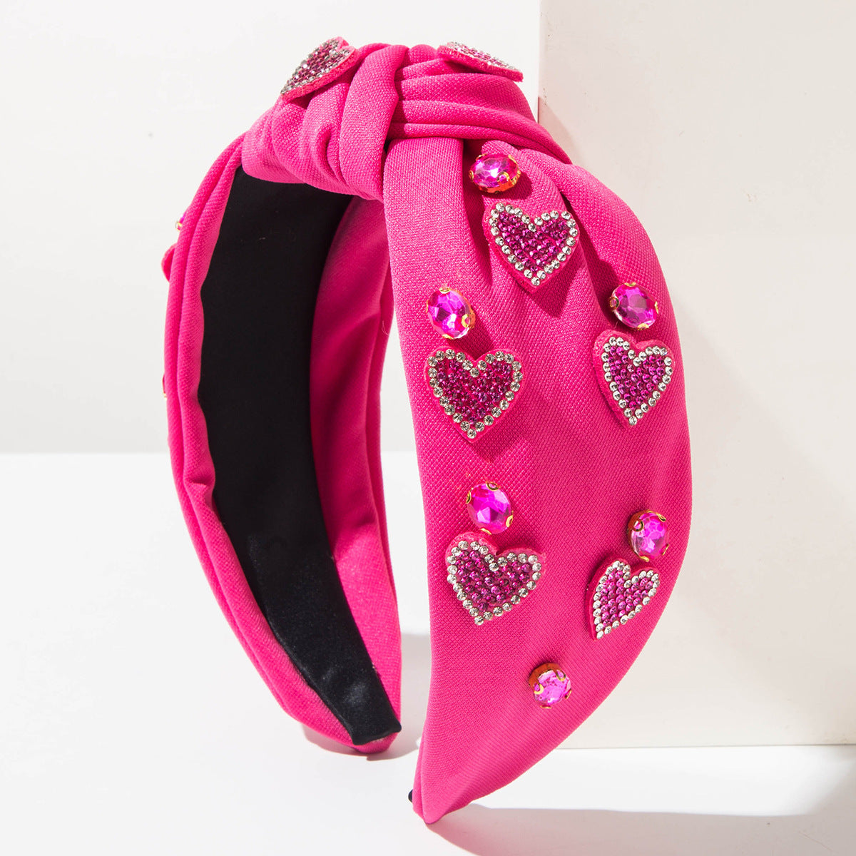 Wholesale  Hair Band Knot Love Accessories Diamond Wide-brimmed Headband