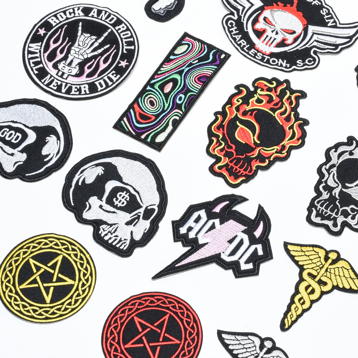 Wholesale Skull Pentagram Series DIY Patches