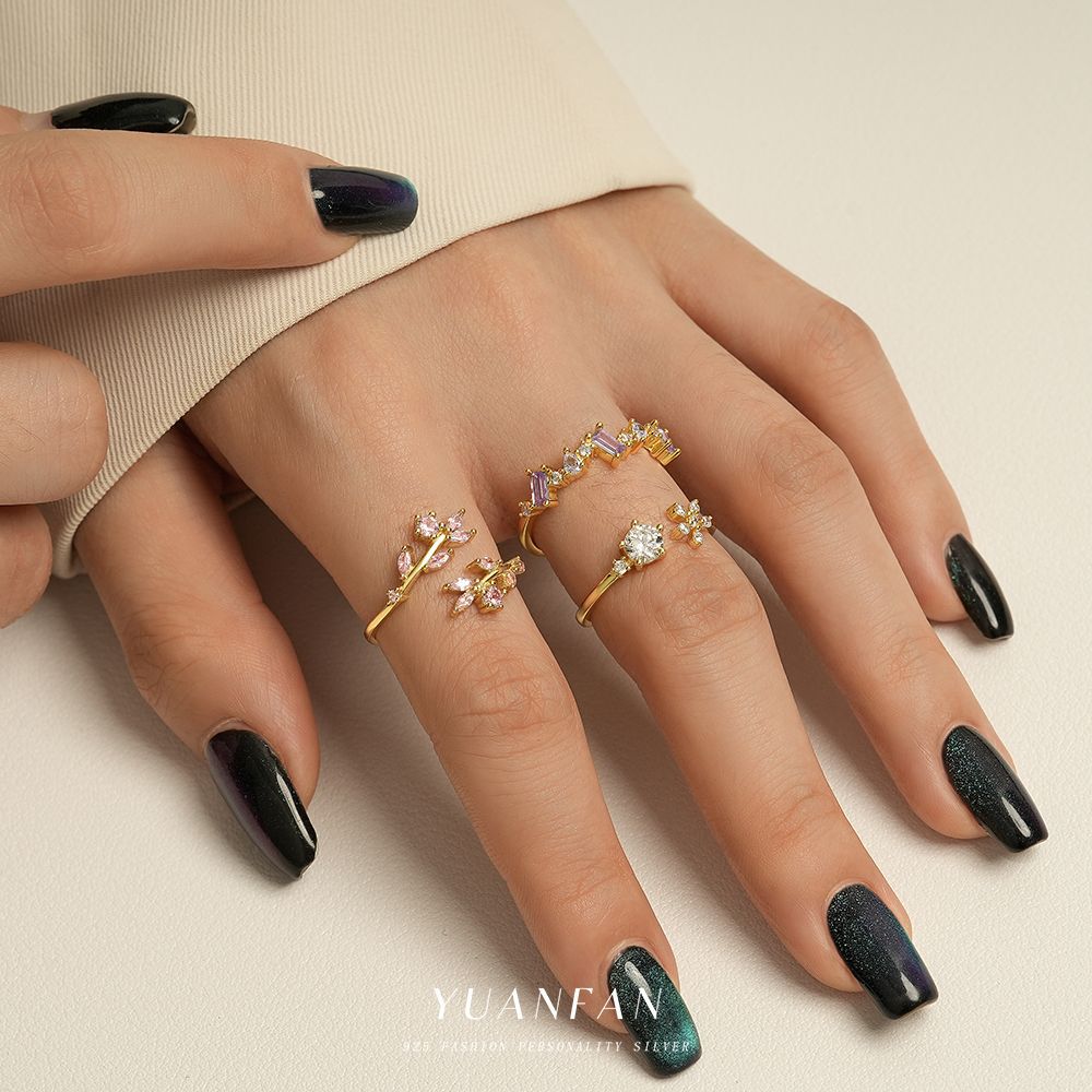 Wholesale  S925 Sterling Silver Twelve Birthstone Ring