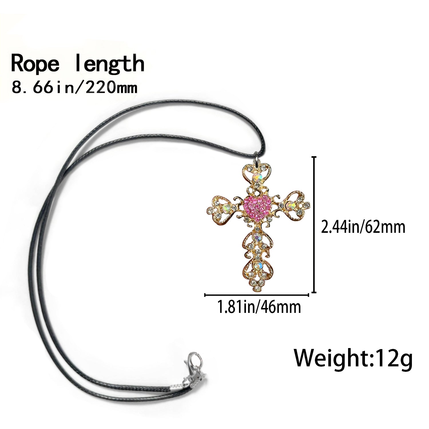 Wholesale diamond encrusted love cross car decoration pendant alloy cross