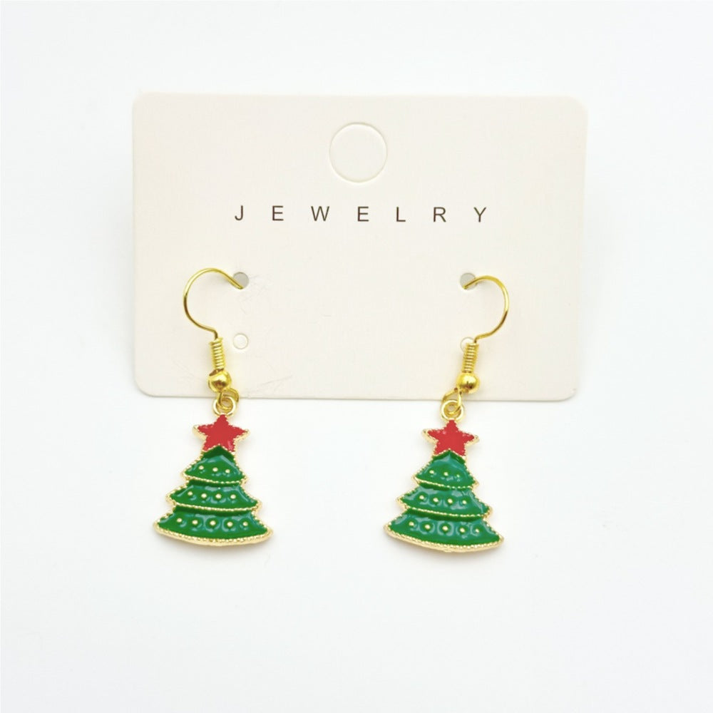 Wallesar Santa Claus Christmas Tree Cartoon Earrings