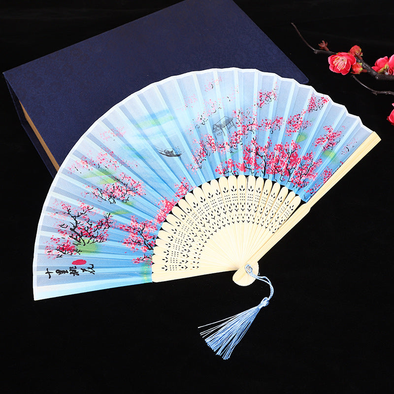 Wholesale Ancient Style Retro Cloth Folding Classical Folding Fan