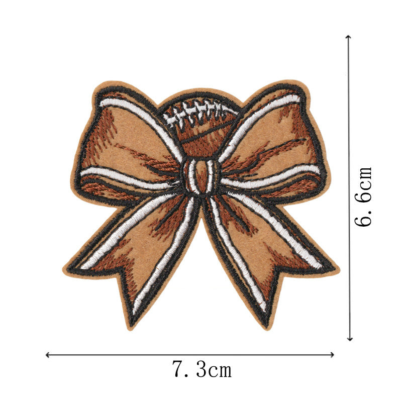 Wholesale 9Pc Cartoon Rugby Iron On Patches Leopard Bow Decor For et DIY Craft Supply