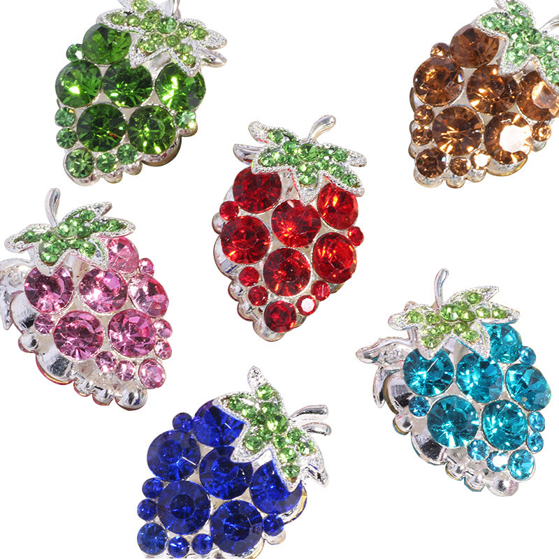 Wholesale Colorful grape full diamond can wear straight hole loose beads DIY mobile phone key chain