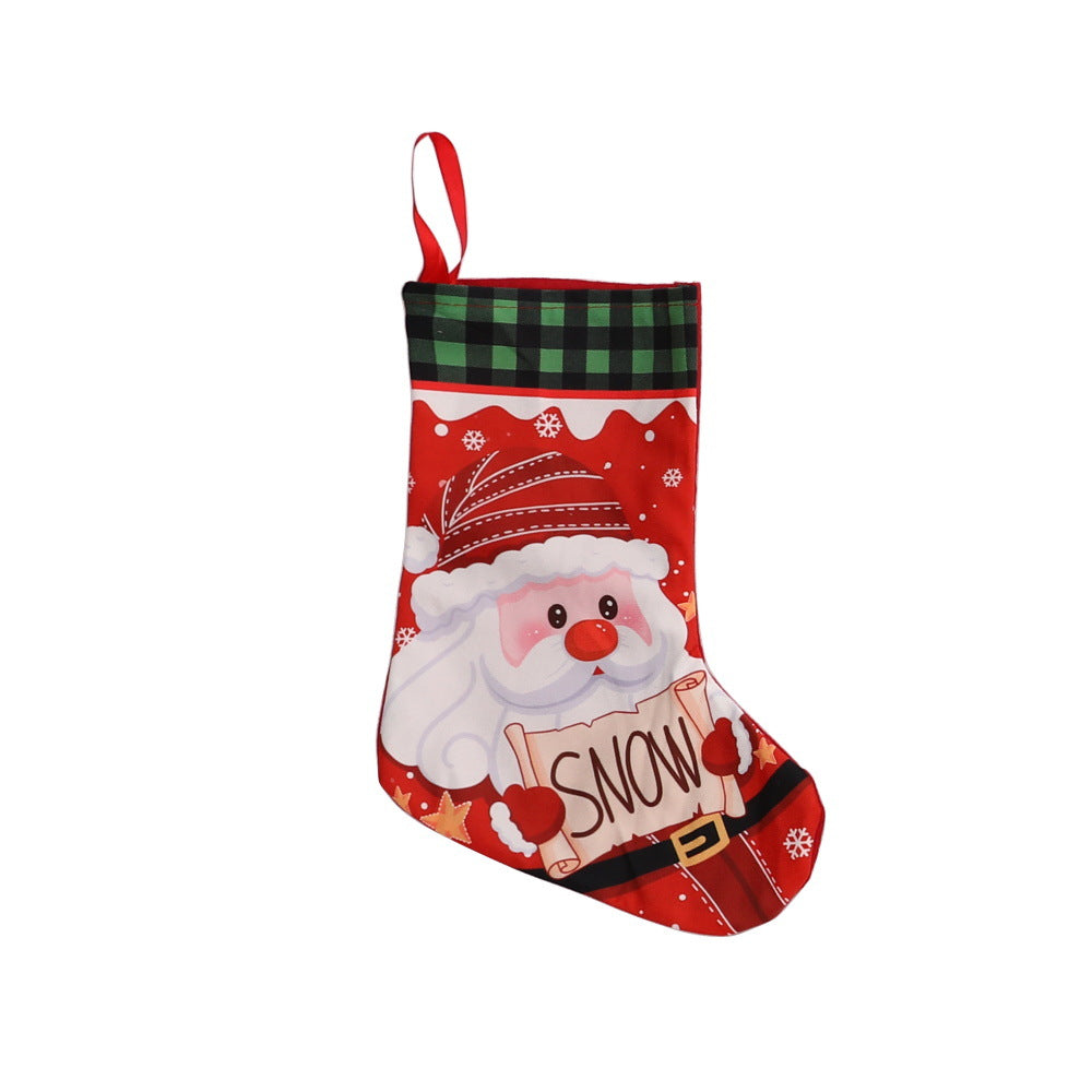Wholesale New Christmas Check Ornament Gift Bag