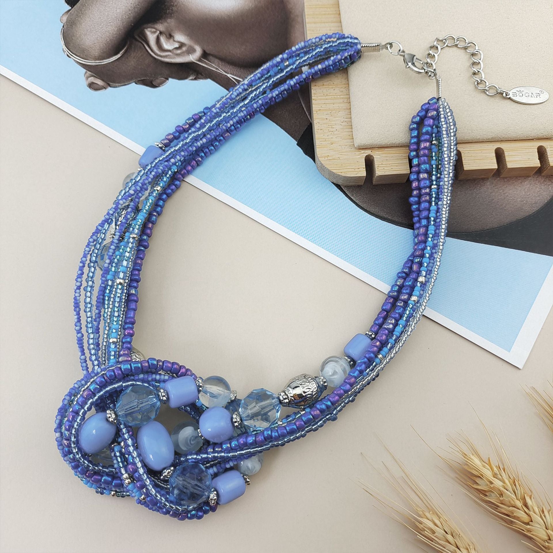 Wholesale Multi-layer Knotted Rice Beads Fashionable Versatile Necklace