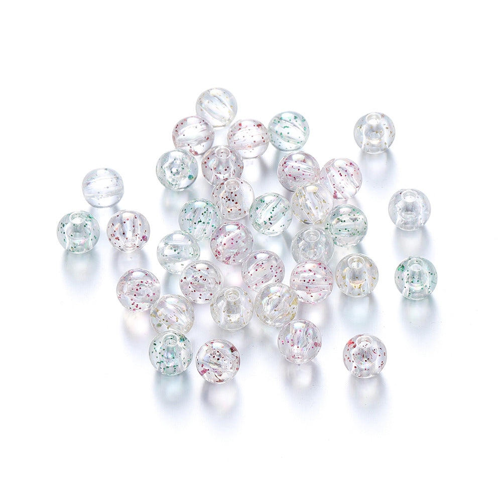 Wholesale 30pcs Acrylic 8-10mm Round Bead Sequin Straight Hole DIY Bead Beads
