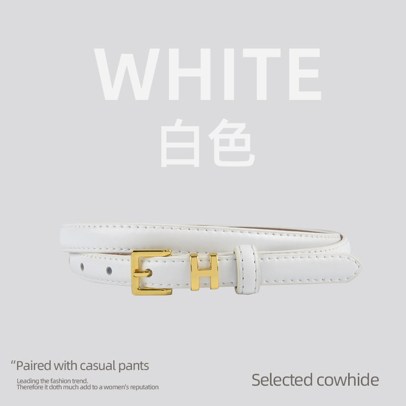 Wholesale Genuine Leather Thin Belt Cowhide Small Belt
