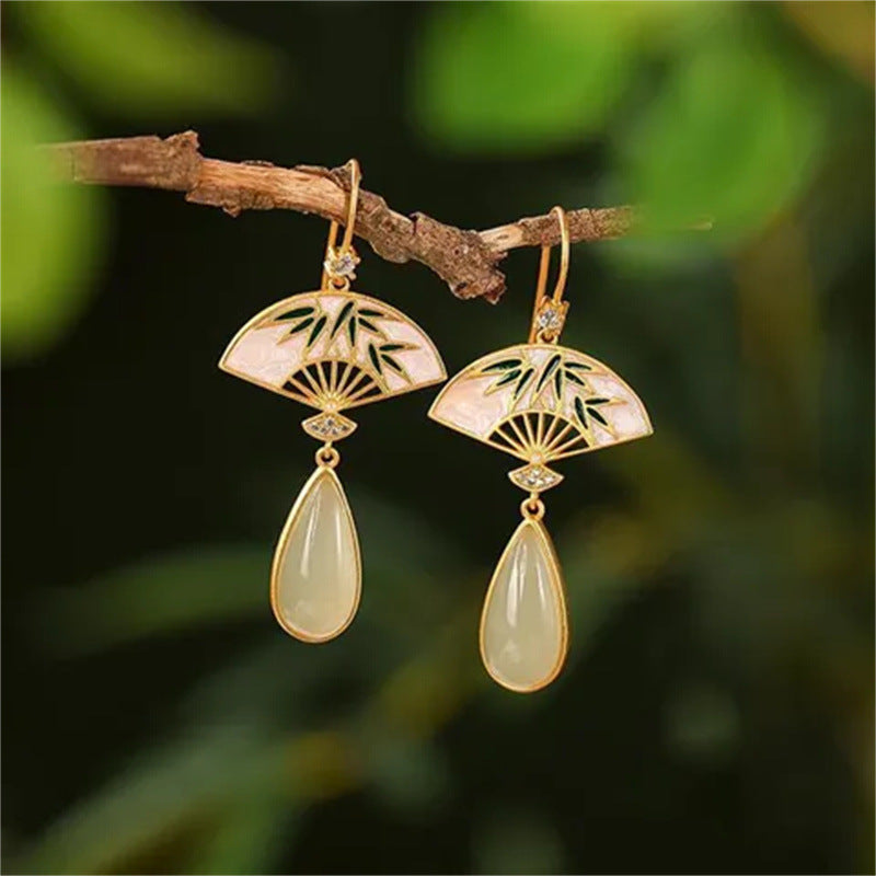 Wholesale Bamboo teardrop earrings