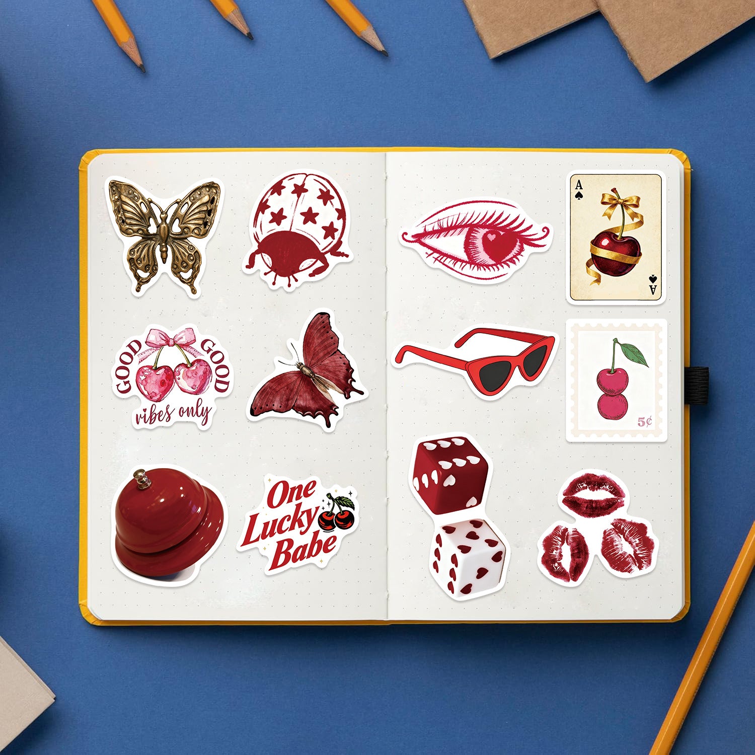 Wholesale 50pcs Cherry Girl Stickers Personalized DIY Stickers