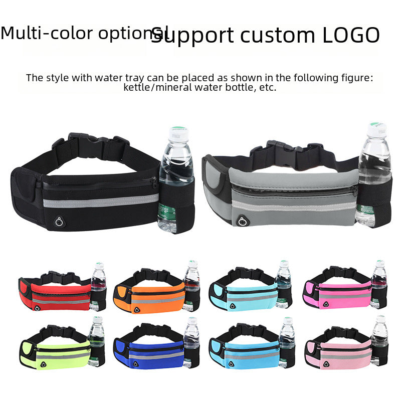 Wholesale Silk screen printing outdoor sports waist bag mobile phone running belt multifunctional men and women invisible water bottle bag