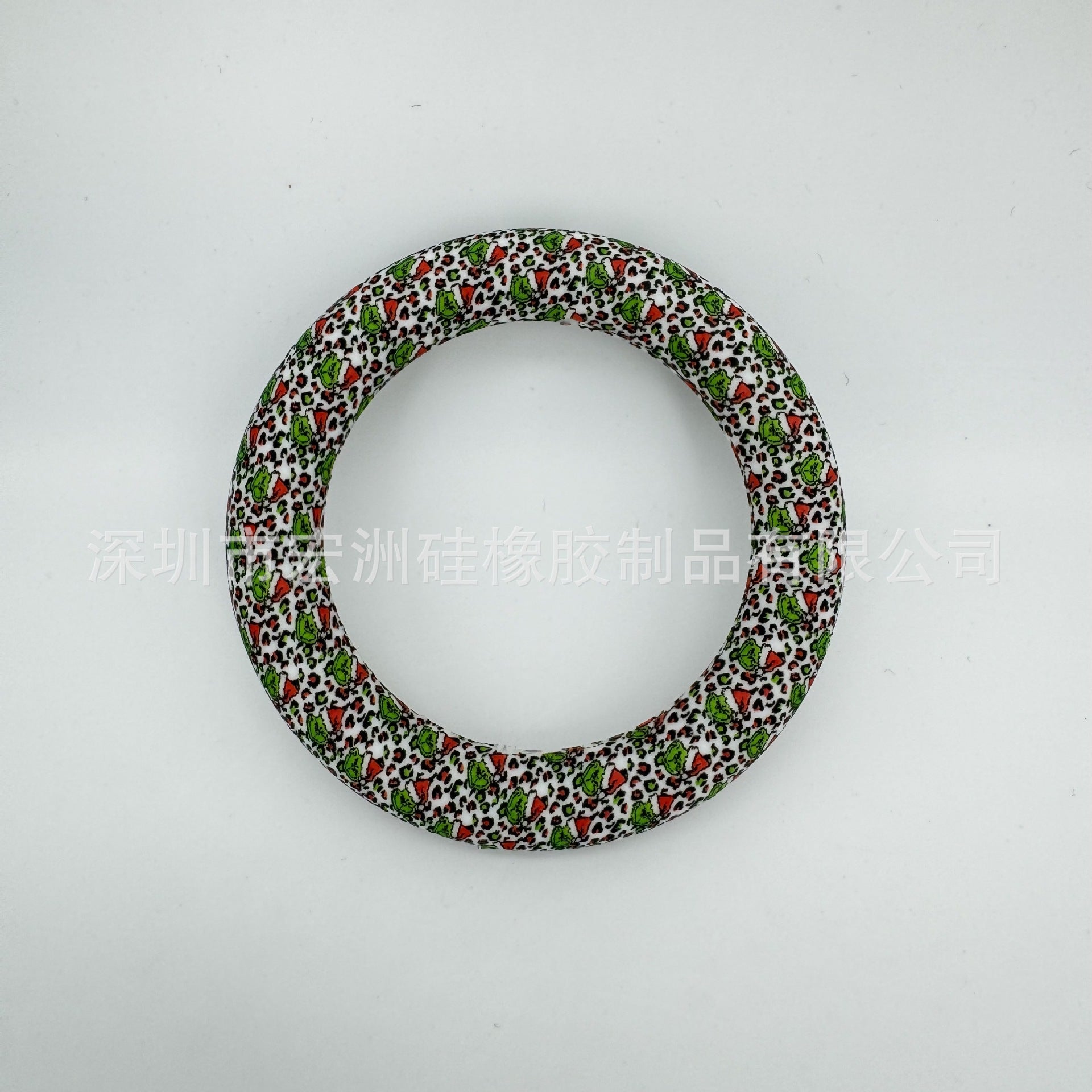 Wholesale 10pcs DIY Printed Ring Silicone Beads