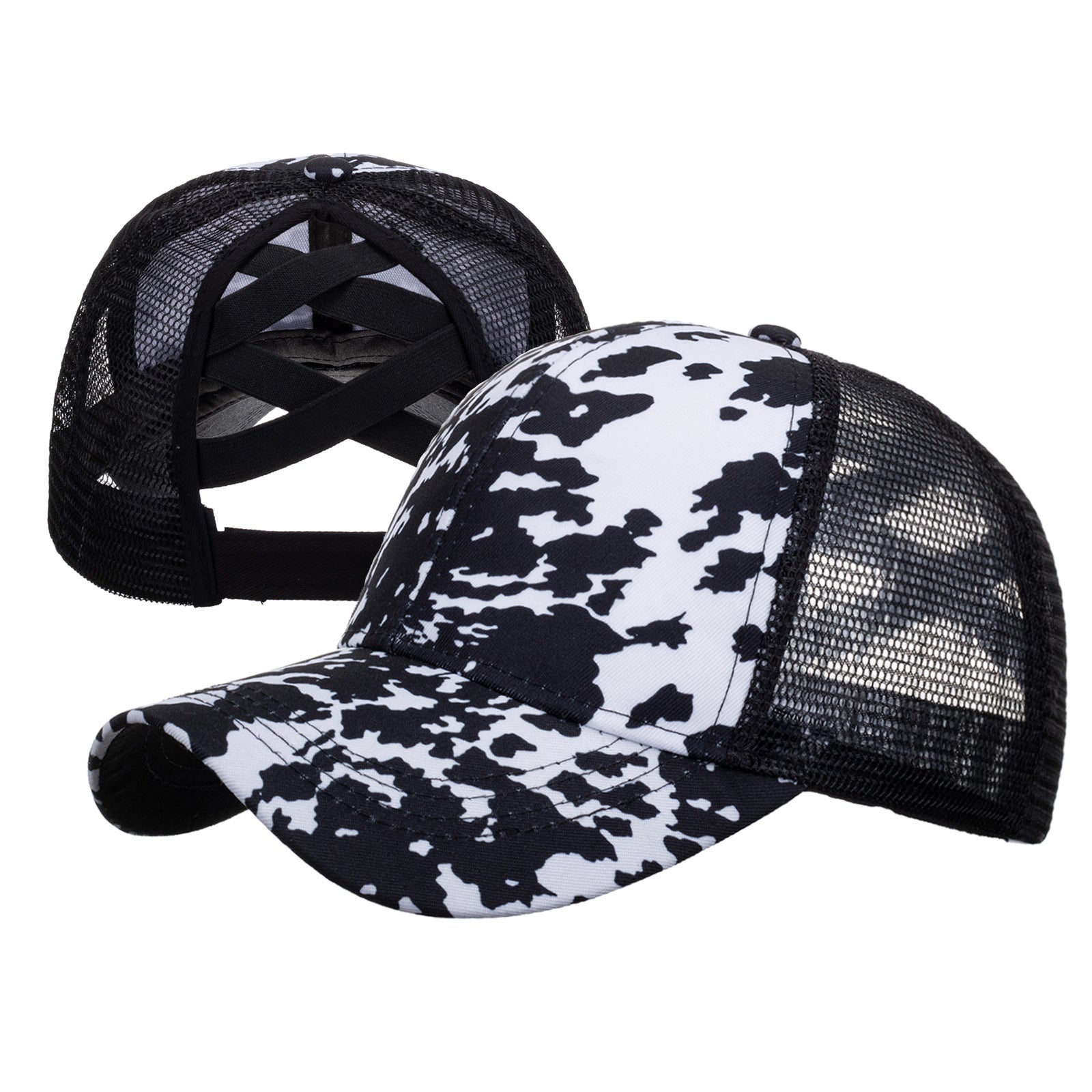 Wholesale Cotton Polyester Cross Ponytail Baseball Hats