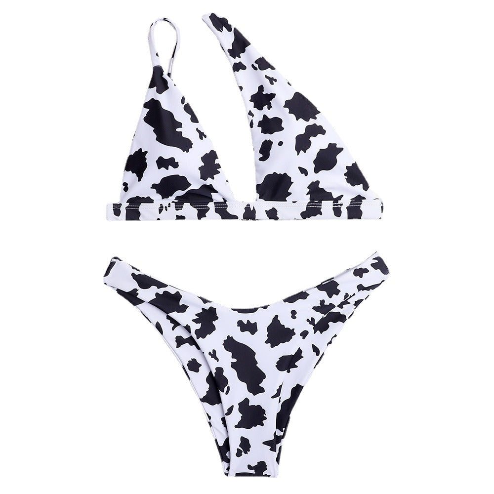 Wholesale Cow Pattern Tie Dye Print Bikini Tankini Swimsuit