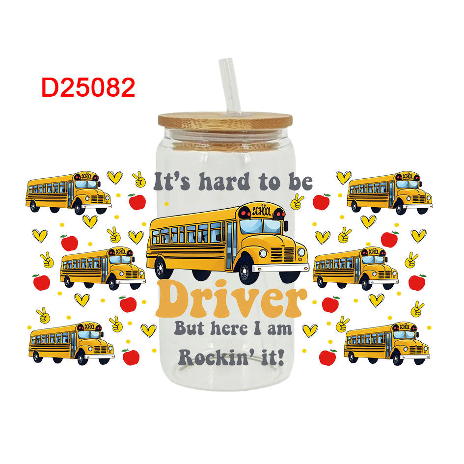 Wholesale Cartoon Cute Study Campus Theme 16oz Cup UV DTF Wraps