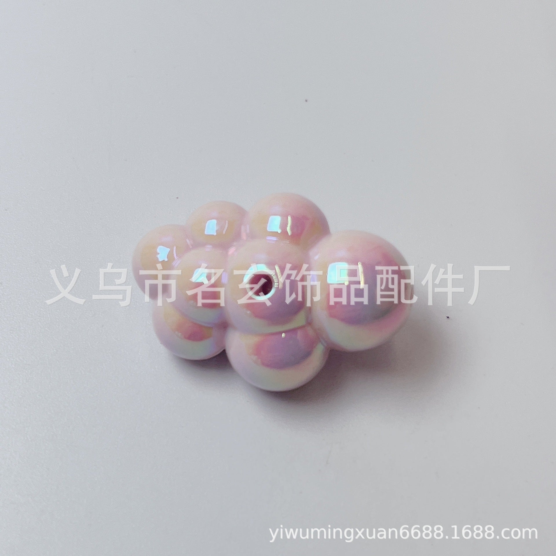 Wholesale Random 200 pcs/pack acrylic electroplated vertical hole cloud beads Acrylic Beads